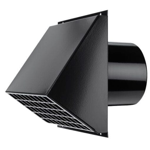 Geveldoorvoer 200mm. (Zwart)